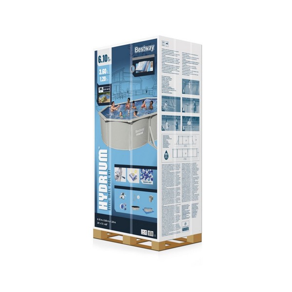 Продукт Bestway - Сглобяем басейн Hydrium 610x360x120см с метални стени - 0 - BG Hlapeta